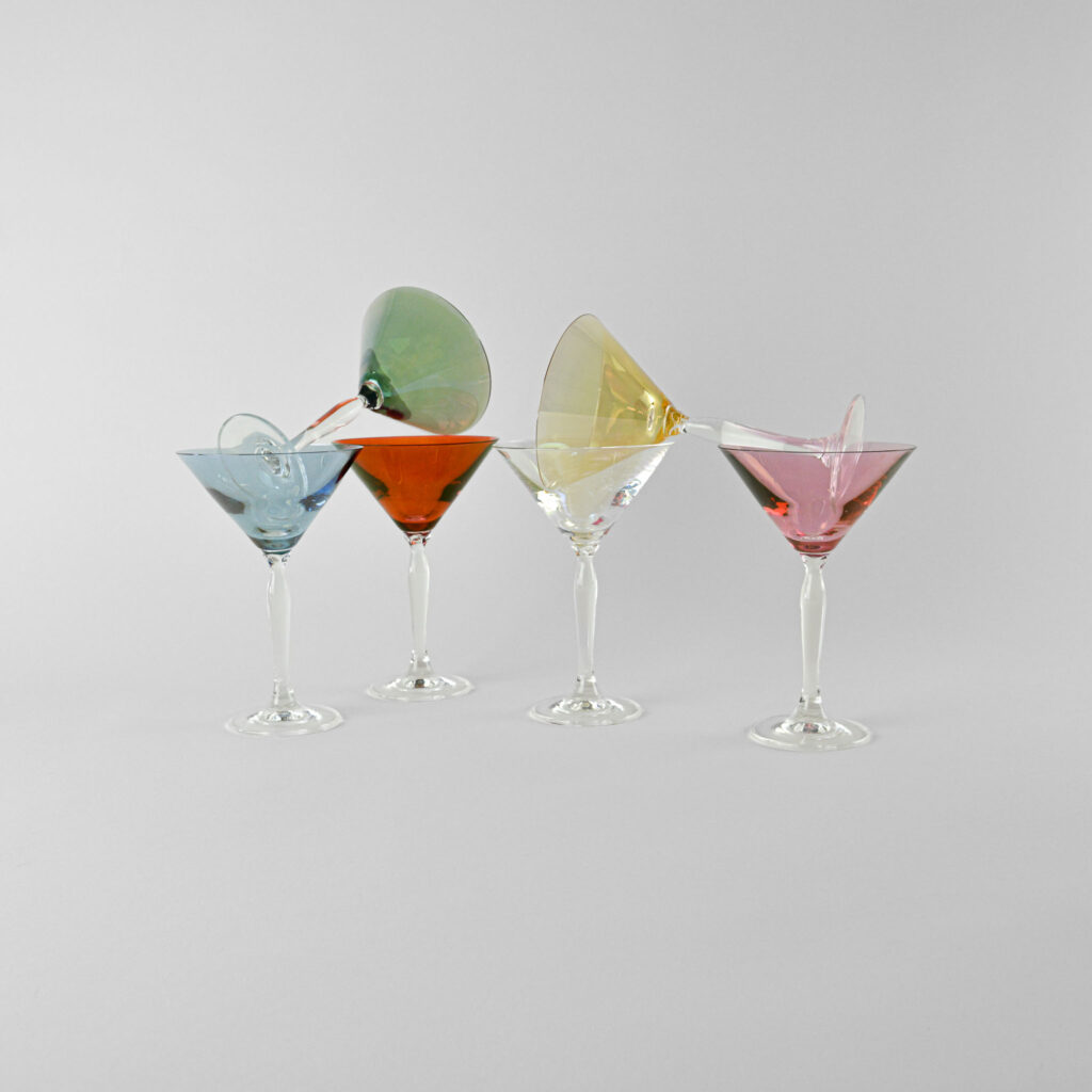 Cocktail glasses - colorful glassware - set of 6