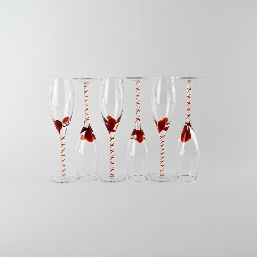 Champagne glasses - Pier One hand-blown- set of 6