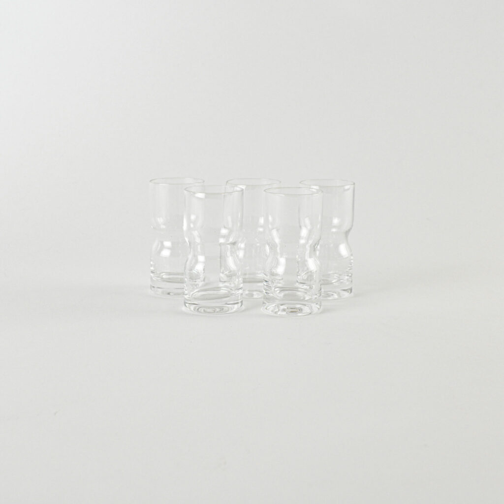 Liqueur glasses - glass with 'waist' - set of 5