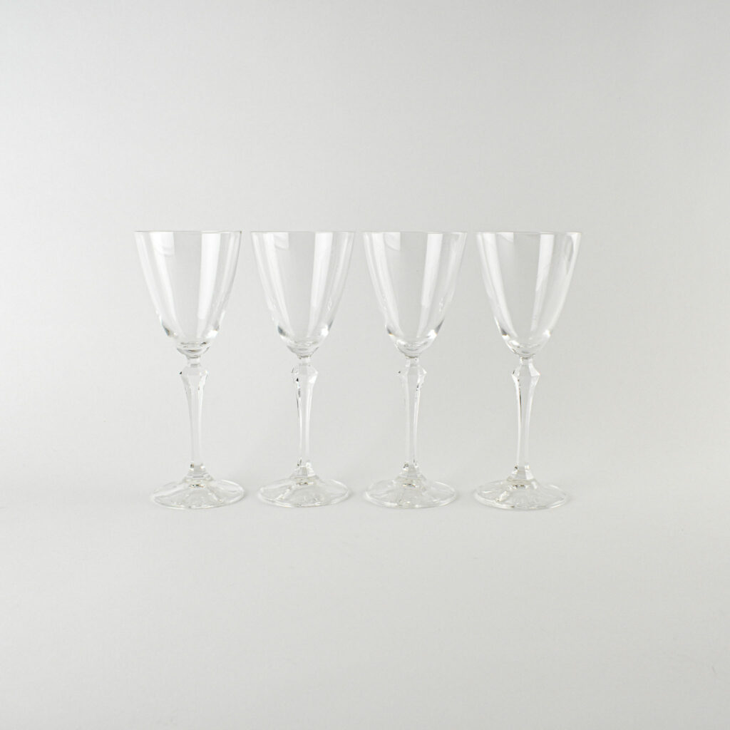 Wine glasses - polished base and stem - set of 4